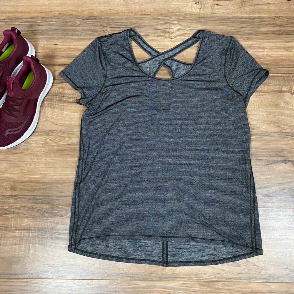 lululemon athletica Short Sleeve Cross-Back Tee in Charcoal Gray